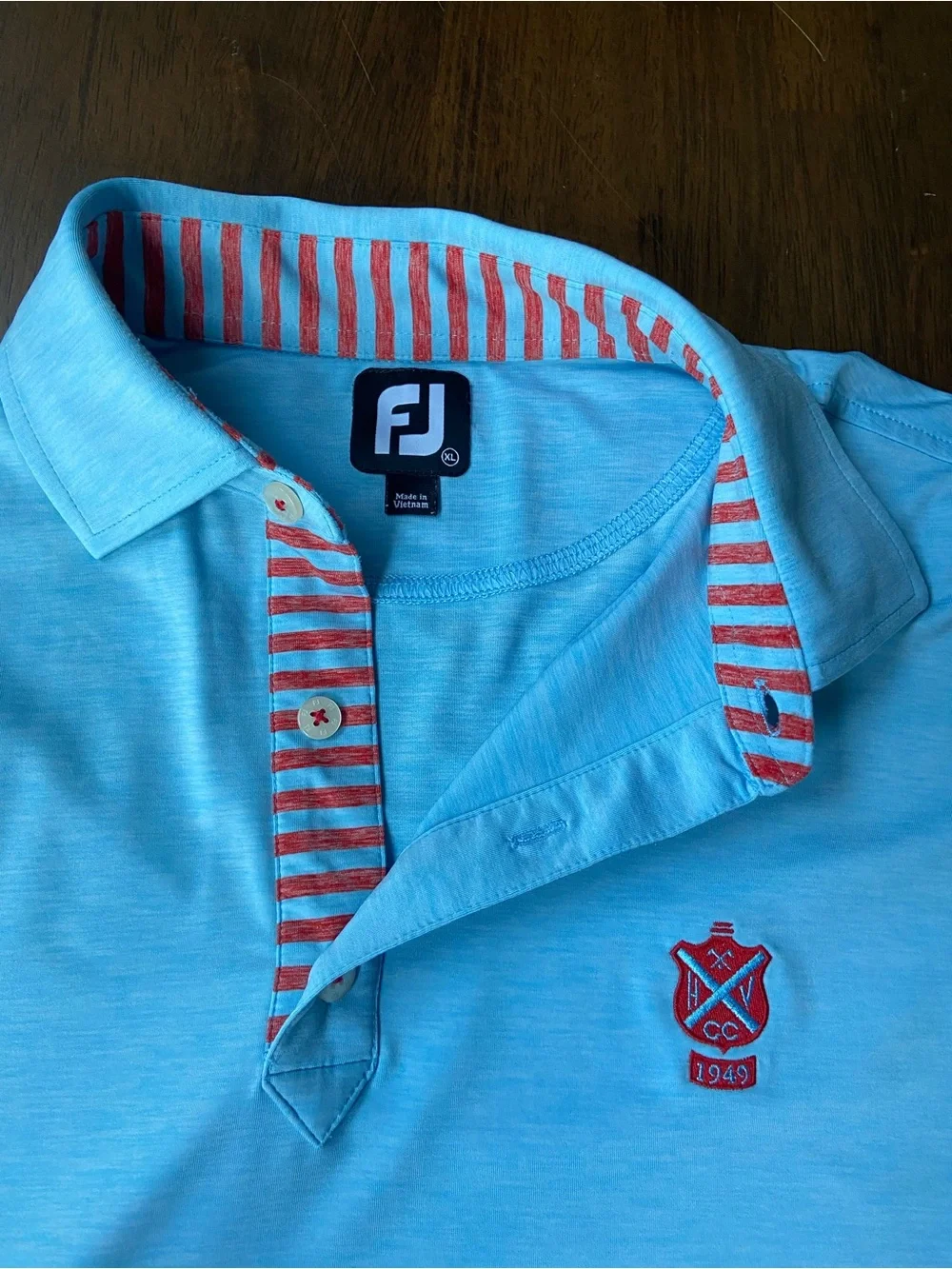 FootJoy Golf Polo Shirt Mens XL Light Blue Hidden Valley Country Club Crest
